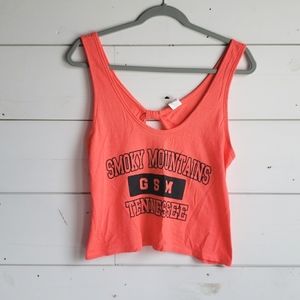 Tennessee Orange Coral Open Back Top Size Small